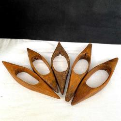 Antika Ahşap Dokuma Mekiği Beşli Seti