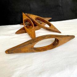 Antika Ahşap Dokuma Mekiği Beşli Seti