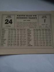 24 Kasım 1995-Orijinal Takvim Yaprağı-Doğum Günü-Söz,Nişan,Nikâh,Düğün ve Önemli Günler Hediyesi-Fatih Hak ve Hizmet Vakfı-Ayet/Hadis(Müslim/İmare 1841)-Receb Ayı-Sözün Özü-En Hayırlı