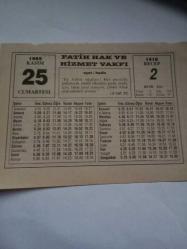 25 Kasım 1995-Orijinal Takvim Yaprağı-Doğum Günü-Söz,Nişan,Nikâh,Düğün ve Önemli Günler Hediyesi-Fatih Hak ve Hizmet Vakfı-Ayet/Hadis(A'raf:31)-(Dünden Devam)-Yahya Bin Muazer Razi-Buzdolabı