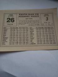 26 Kasım 1995-Orijinal Takvim Yaprağı-Doğum Günü-Söz,Nişan,Nikâh,Düğün ve Önemli Günler Hediyesi-Fatih Hak ve Hizmet Vakfı-Ayet/Hadis(E.Davut:327/1400)-İslam ve Kardeşlik-Sözün Özü-Bunları Biliyor Musunuz?