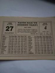 27 Kasım 1995-Orijinal Takvim Yaprağı-Doğum Günü-Söz,Nişan,Nikâh,Düğün ve Önemli Günler Hediyesi-Fatih Hak ve Hizmet Vakfı-Ayet/Hadis(Mü'min:60)-İmam Maturidi-Şakir-i Belhi-Diz Üstü Bilgisayar