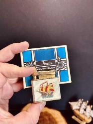 1950's ALMAN JBELO MONOPOL NADİR LAKELİ GEMİ İŞLEMELİ ALTIN KAPLAMA ESKİ İBELO BENZİNLİ ÇAKMAK