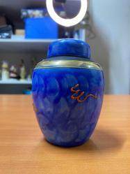 Made in Japan Mavi Ejderha Motifli Porselen Kavanoz Vazo