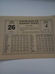 26 Aralık 1995-Orijinal Takvim Yaprağı-Doğum Günü-Söz,Nişan,Nikâh,Düğün ve Önemli Günler Hediyesi-Fatih Hak ve Hizmet Vakfı-Ayet/Hadis(Ebu Davud,Tirmizi,Müslim)-Gece Dünyayı Aydınlatmak İçin Uzaya Ayna Kondu-Sözün Özü-Şişmanlık Neden Tehlikelidir