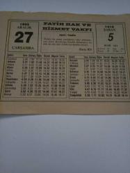 27 Aralık 1995-Orijinal Takvim Yaprağı-Doğum Günü-Söz,Nişan,Nikâh,Düğün ve Önemli Günler Hediyesi-Fatih Hak ve Hizmet Vakfı-Ayet/Hadis(İsra:83)-Mehmed Akif Ersoy-Sözün Özü-Şimdi Bu Moda...