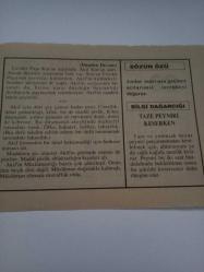 29 Aralık 1995-Orijinal Takvim Yaprağı-Doğum Günü-Söz,Nişan,Nikâh,Düğün ve Önemli Günler Hediyesi-Fatih Hak ve Hizmet Vakfı-Ayet/Hadis(Buhari,Rikak:15)-(Dünden Devam)-Sözün Özü-Taze Peyniri Keserken