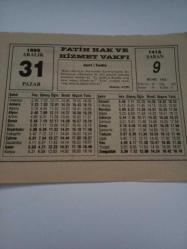 31 Aralık 1995-Orijinal Takvim Yaprağı-Doğum Günü-Söz,Nişan,Nikâh,Düğün ve Önemli Günler Hediyesi-Fatih Hak ve Hizmet Vakfı-Ayet/Hadis(Hakim:4/298)-Bu Akşam Yılbaşı-Sözün Özü-Telsiz Kolanlar Devri Başladı