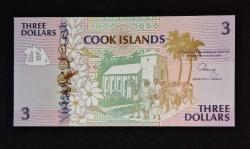Cook Adaları 3 Dolar ÇİL KAĞIT PARA