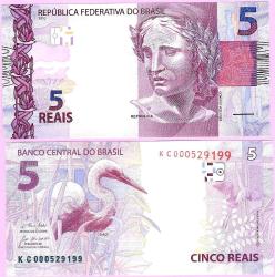 LOT.7 » Brazil 5 Reais, 2010, P-253f, UNC ÇİL