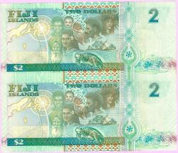 FIJI 2 DOLLAR P-102 2000 UnCut COMMEMORATIVE UNC (TK 18 919) ÇİL