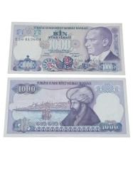 7. Emisyon 1000 Türk Lirası Koleksiyon Kağıt Para. Cumhuriyet Dönemi Para.