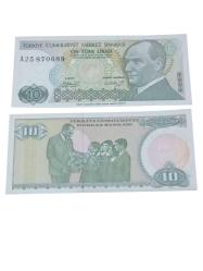 7. Emisyon 10 Türk Lirası Mevlana Koleksiyon Kağıt Para. Cumhuriyet Dönemi Para.