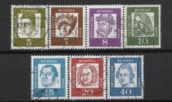 ALMANYA  1961 Ünlü Almanlar - Haliyle Damgalı x Tam Seri  ( Damgalarında farklılık olabilir.)