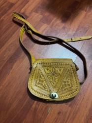 Hakiki Deri Çapraz Çanta, Omuz Çantası, Kadın Deri Çanta, El Yapımı Oymalı Deri