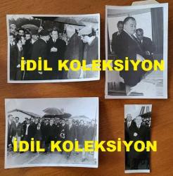 TÜRK HEKİM ve SİYASETÇİ, 1968-1973 İSTANBUL BELEDİYE BAŞKANI DOKTOR FAHRİ ATABEY'İN ORİJİNAL 4'LÜ FOTOĞRAF SETİ - 18 x 12 cm ve 13 x 5 cm EBADINDA - DR. FAHRİ ATABEY, BASINKÖY'DEKİ SANDIKTA OY KULLANMAYA GİDERKEN ÇEKİLMİŞ 4 FARKLI KARE. 14 EKİM 1973