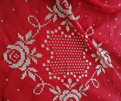 Tel Kırma İşlemeli Kına Gelin Örtüsü