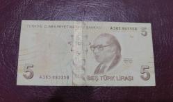 5 lira sarı koleksiyonluk para