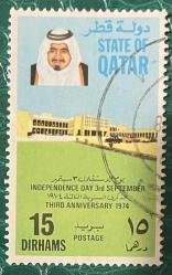 1974.SARAY.KRAL. TEMA.KATAR(QATAR)TEK PUL DAMGALI
