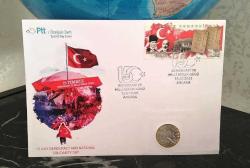 T.C. Madeni 2016 1 Lira 15 Temmuz Şehitleri Hatıra Damgalı Pullu Özel Gün Zarfı