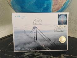 2022 1 Lira Çanakkale Köprüsü, Çanakkale Köprüsünün Açılışı Hatıra Damgalı Pullu ÖzelGün Zarfı