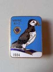 MAINE 41-I 1984 / KUŞ TEMALI LIONS BÜYÜK BOY ROZET...