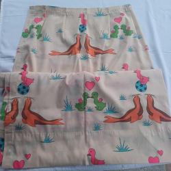 Vintage Çocuk Odası Perdesi, 2 kanat