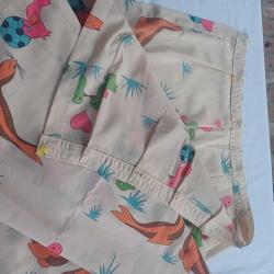 Vintage Çocuk Odası Perdesi, 2 kanat