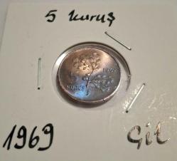 423// 5 kuruş bakır (1969) çil