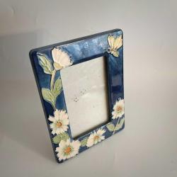 Kelebek Detaylı Çiçekli Seramik Çerçeve