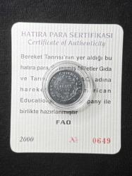 1999 50000 lira FAO Hatıra parası - Sertifikalı - UNC - Kapsüllü