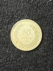 1947 50 kuruş - GÜMÜŞ - ÇT - Hafif Silinmeler Mevcut