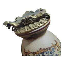 Antika Altın İşlemeli Seramik İbrik