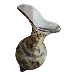 Antika Altın İşlemeli Seramik İbrik