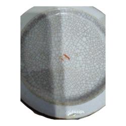 Antika Altın İşleme Seramik Şamdan / Abajur Altı