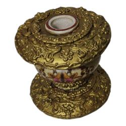 Antika Altın İşleme Detaylı Seramik Şamdan