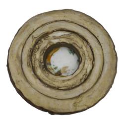 Antika Altın İşleme Detaylı Seramik Şamdan