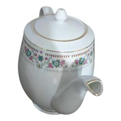 Çin Damgalı Çiçek Desenli Büyük Boy Porselen Demlik