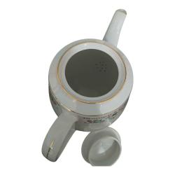 Çin Damgalı Çiçek Desenli Büyük Boy Porselen Demlik