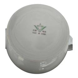 Çin Damgalı Çiçek Desenli Büyük Boy Porselen Demlik