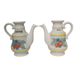 Antika Çilek Desenli Porselen Yağdanlık - Sirkelik Set