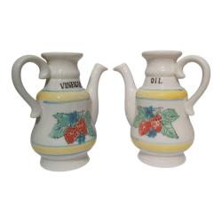 Antika Çilek Desenli Porselen Yağdanlık - Sirkelik Set