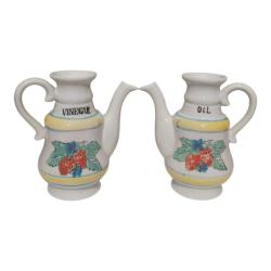 Antika Çilek Desenli Porselen Yağdanlık - Sirkelik Set