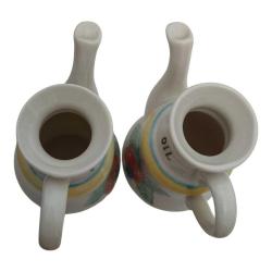 Antika Çilek Desenli Porselen Yağdanlık - Sirkelik Set