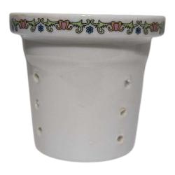 Vintage Çiçek Desenli Porselen Süzgeç