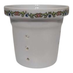 Vintage Çiçek Desenli Porselen Süzgeç