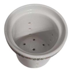 Vintage Çiçek Desenli Porselen Süzgeç