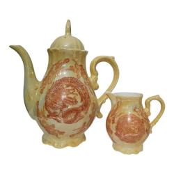 Japon Damgalı Ejderha Desenli Çaydanlık - Sütlük Set