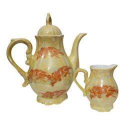 Japon Damgalı Ejderha Desenli Çaydanlık - Sütlük Set