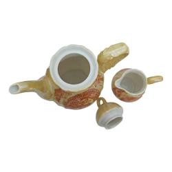 Japon Damgalı Ejderha Desenli Çaydanlık - Sütlük Set